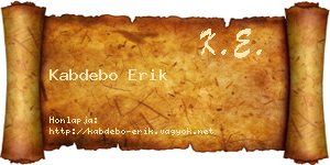 Kabdebo Erik névjegykártya